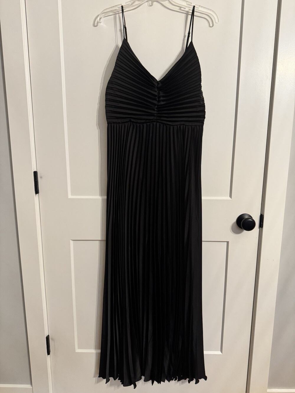 Petal & Pup US 12 NWT Naira Pleated Maxi Dress Black Formal Spring Bridesmaid